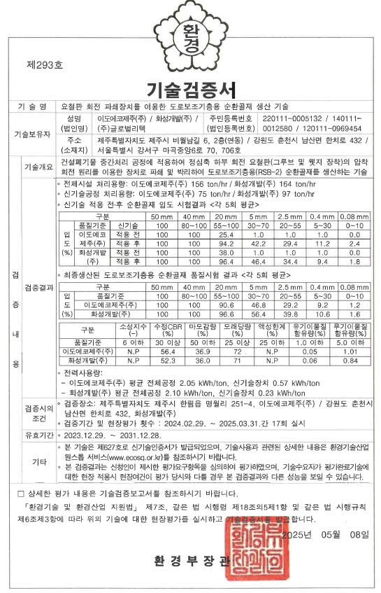 검증결과표